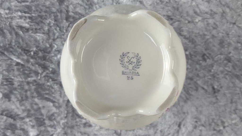 [45816871] Vase Blumenvase Golddekor 16 cm Schaller Elfenbein Beige gebraucht - gut Bild 8