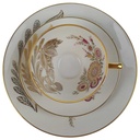 [458168732] Sammelgedeck Goldrand 3tlg 30 cm Bareuther Elfenbein bunte Blümchen mit gebraucht - gut Bild 2
