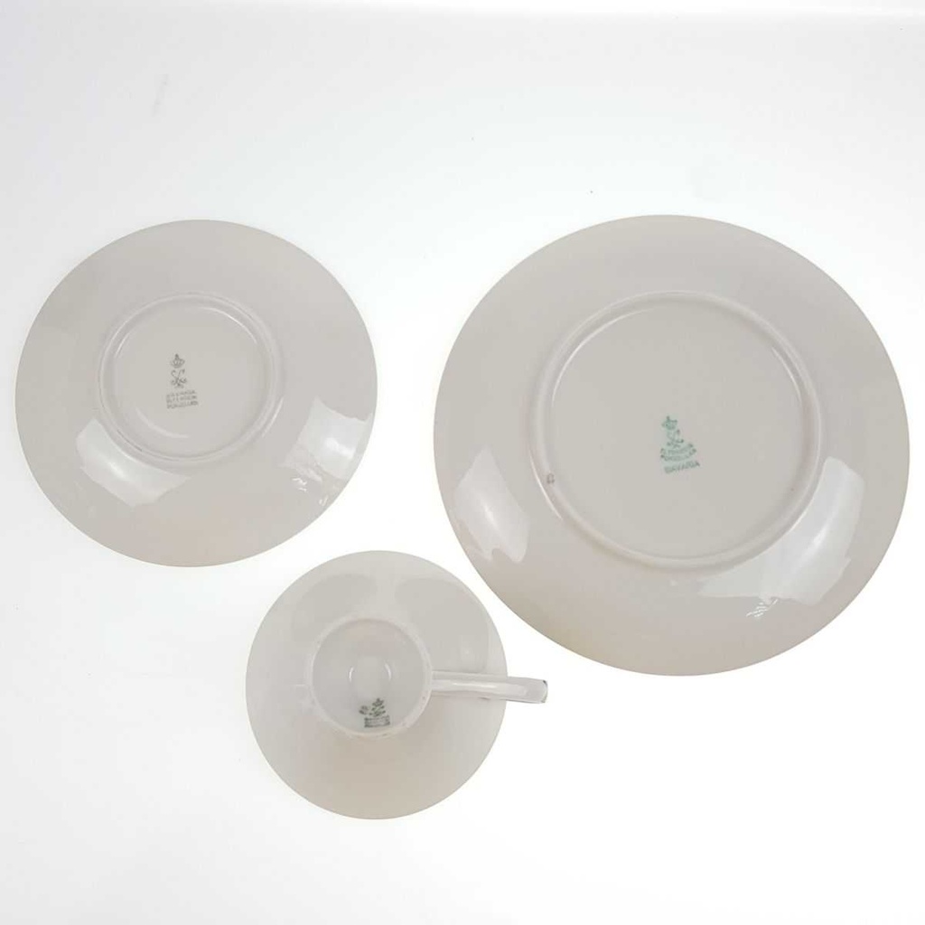 [458168734] Sammelgedeck Goldrand Bavaria 3tlg 30 cm Schaller Rosendekor gebraucht - akzeptabel Bild 5