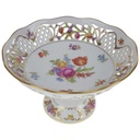 [458168769] Schale auf Fuß Durchbruchschalen Goldrand Durchbrucharbeit 11,6 cm Schumann/Arzberg Blumendekor gebraucht - gut Bild 2