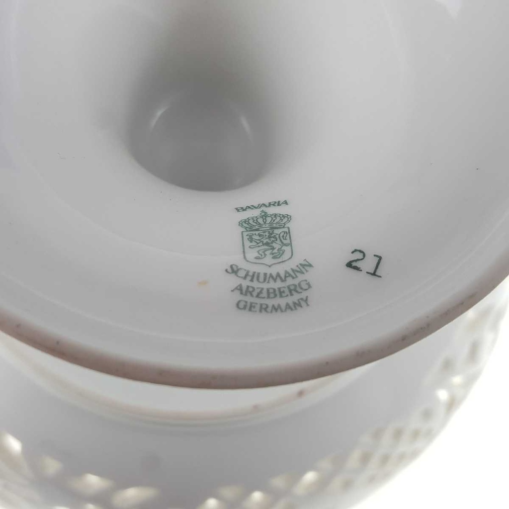 [458168769] Schale auf Fuß Durchbruchschalen Goldrand Durchbrucharbeit 11,6 cm Schumann/Arzberg Blumendekor gebraucht - gut Bild 7
