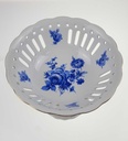 [458168770] Schale auf Fuß Durchbruchschalen Goldrand Durchbrucharbeit 17 cm blaue Blume gebraucht - gut Bild 3