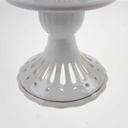 [458168770] Schale auf Fuß Durchbruchschalen Goldrand Durchbrucharbeit 17 cm blaue Blume gebraucht - gut Bild 4