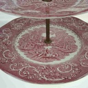 [458168815] Etagere 3-stöckig Staffordshire Ironstone Canterbury River Scene Rot gebraucht - gut Bild 3