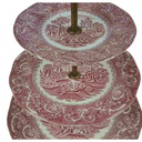 [458168815] Etagere 3-stöckig Staffordshire Ironstone Canterbury River Scene Rot gebraucht - gut Bild 4