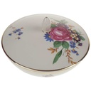 [458168833] Deckeldose Bonboniere Goldrand 10,5 cm Hutschenreuther elfenbein Blumendekor gebraucht - gut Bild 2