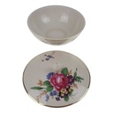 [458168833] Deckeldose Bonboniere Goldrand 10,5 cm Hutschenreuther elfenbein Blumendekor gebraucht - gut Bild 3