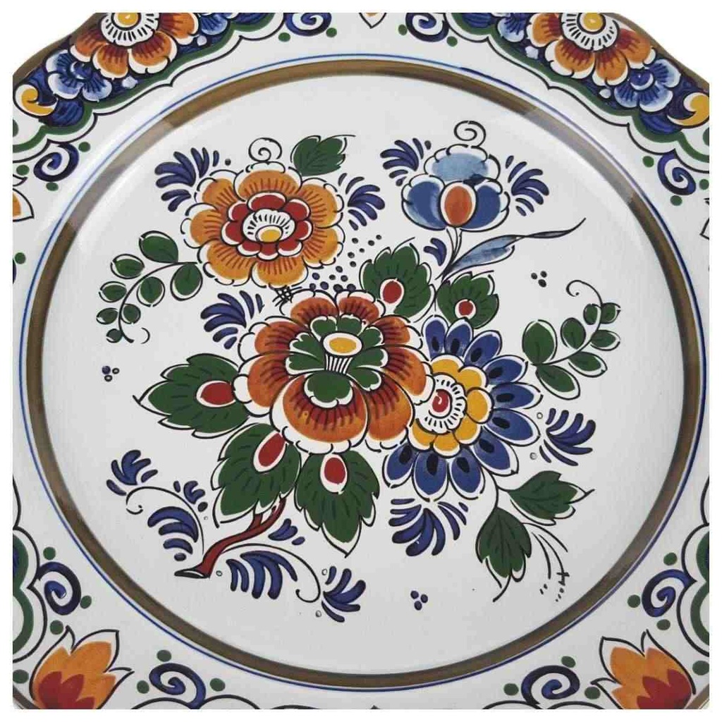 [458168844] Wandteller 22,8 cm Blumendekor Bunt gebraucht - gut Bild 2