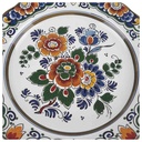 [458168844] Wandteller 22,8 cm Blumendekor Bunt gebraucht - gut Bild 2