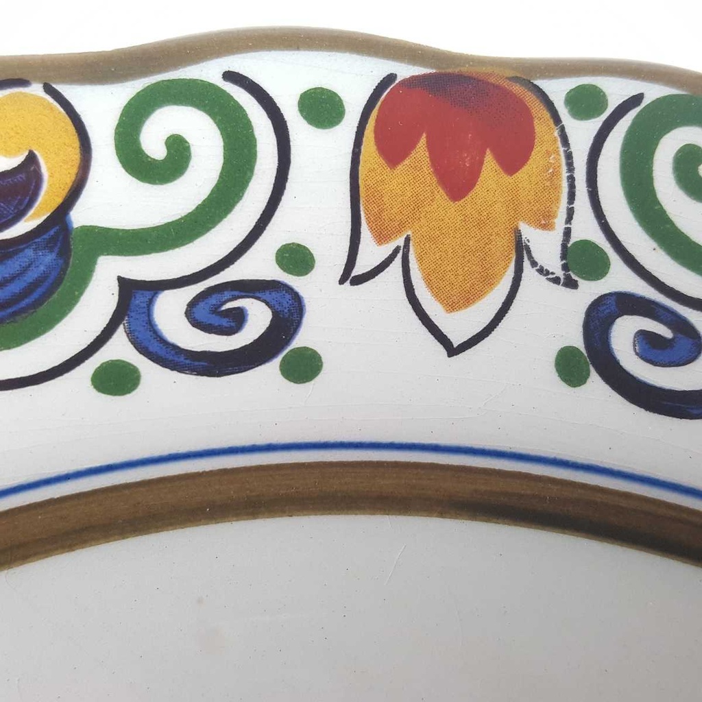 [458168844] Wandteller 22,8 cm Blumendekor Bunt gebraucht - gut Bild 4