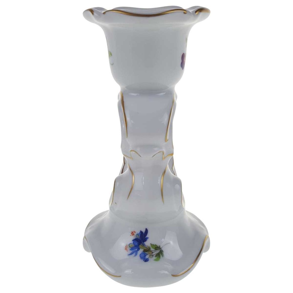 [458168881] Kerzenhalter für Stabkerzen Goldrand 13,7 cm Weimar Porzellan Blumendekor gebraucht - sehr gut Bild 2