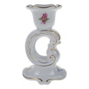 [458168881] Kerzenhalter für Stabkerzen Goldrand 13,7 cm Weimar Porzellan Blumendekor gebraucht - sehr gut Bild 3