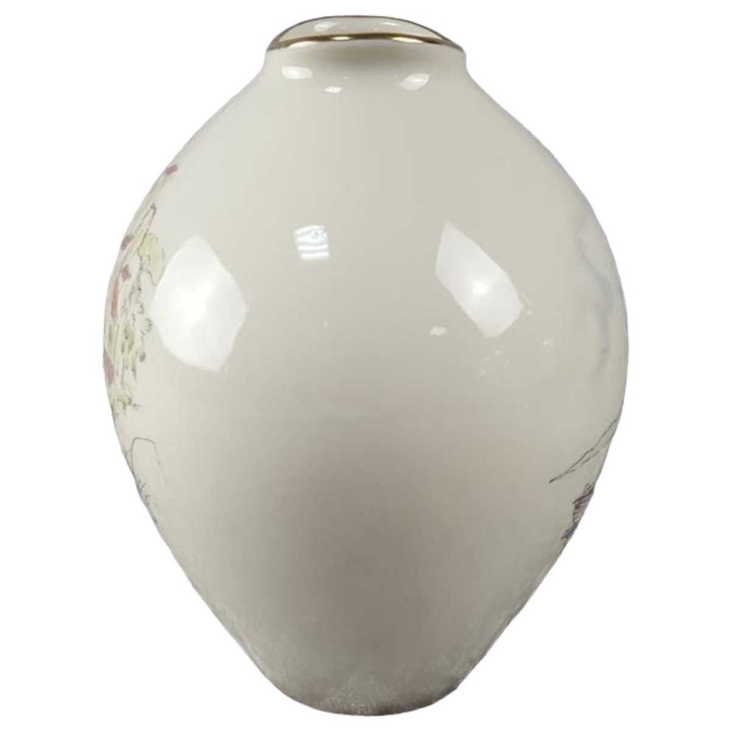 [45816889] Vase Blumenvase Goldrand 16 cm Schaller Elfenbein gebraucht - sehr gut Bild 2