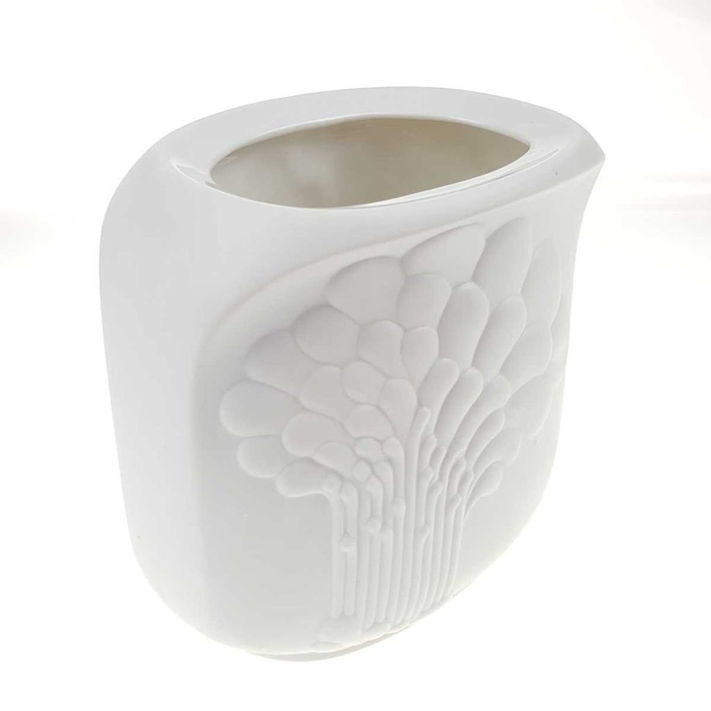 [458168900] Vase Biskuitporzellan 12,5 cm AK Kaiser Baum Reliefdekor weiß gebraucht - gut Bild 5