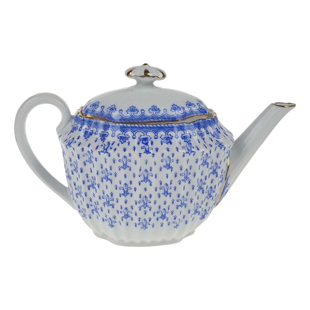[458168911] Teekanne Goldrand 0,9 L Schaller Blaue Lilie Blumendekor Blumen gebraucht - gut Bild 3