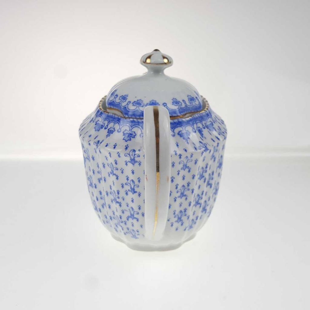 [458168911] Teekanne Goldrand 0,9 L Schaller Blaue Lilie Blumendekor Blumen gebraucht - gut Bild 4