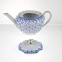 [458168911] Teekanne Goldrand 0,9 L Schaller Blaue Lilie Blumendekor Blumen gebraucht - gut Bild 6