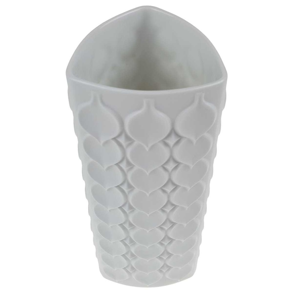[458168912] Vase Biskuitporzellan 23 cm AK Kaiser Blätter Reliefdekor weiß gebraucht - gut Bild 2