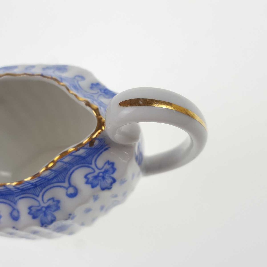[458168913] Milchkännchen Goldrand 0,15 L Schaller Blaue Lilie Blumendekor Blumen gebraucht - gut Bild 4
