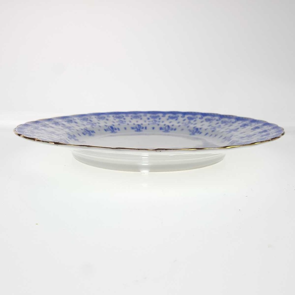 [458168916] Kuchenteller Dessertteller Goldrand Stempeln sind unterschiedlich 19,3 cm Schaller Blaue Lilie Blumendekor Blumen gebraucht - akzeptabel Bild 3