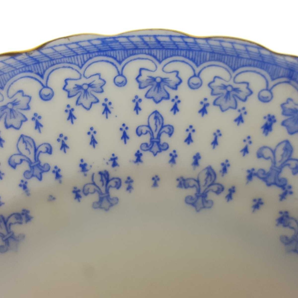 [458168916] Kuchenteller Dessertteller Goldrand Stempeln sind unterschiedlich 19,3 cm Schaller Blaue Lilie Blumendekor Blumen gebraucht - akzeptabel Bild 4
