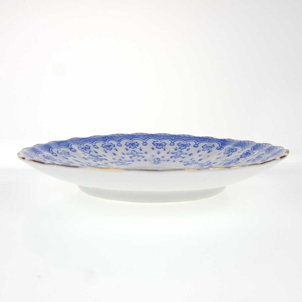 [458168920] Untertasse Goldrand Stempeln sind unterschiedlich 13,8 cm Schaller Blaue Lilie Blumendekor Blumen gebraucht - gut Bild 3