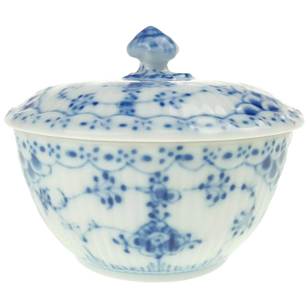 [458168940] Zuckerdose klein Royal Copenhagen Musselmalet Halbspitze gebraucht - sehr gut Bild 2