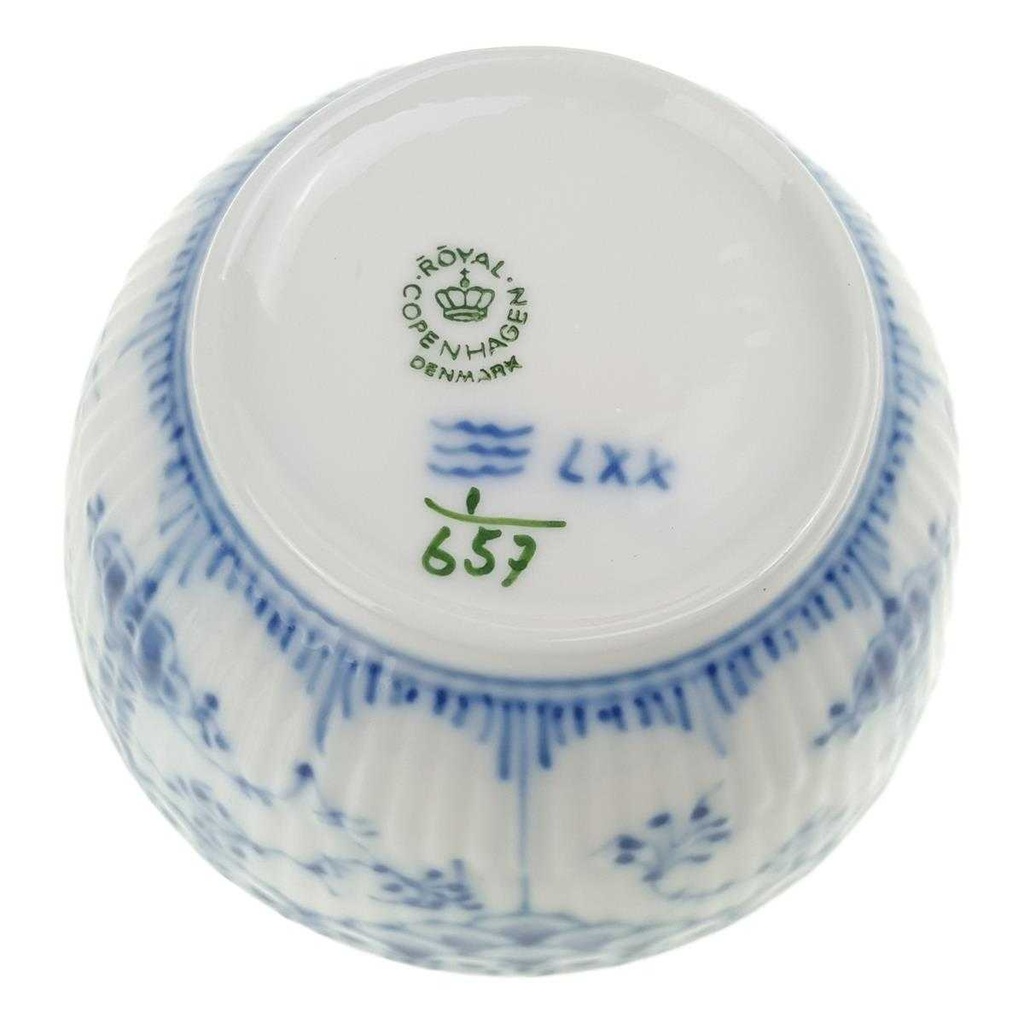 [458168940] Zuckerdose klein Royal Copenhagen Musselmalet Halbspitze gebraucht - sehr gut Bild 6