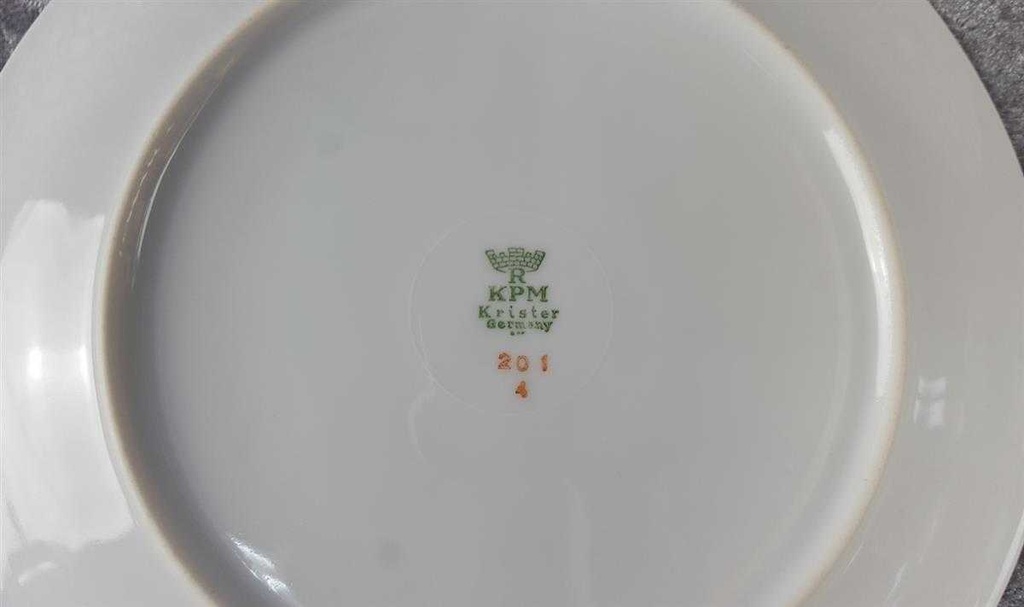 [45816897] Kuchenteller Dessertteller Frühstücksteller Goldrand 19,5 cm KPM Krister 0201 Weiß gebraucht - sehr gut Bild 4