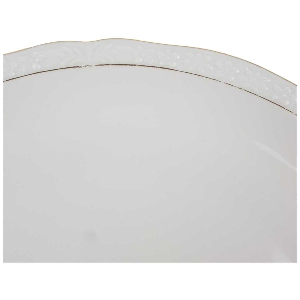 [458168989] Kuchenplatte mittelgroß Goldrand 30 cm Winterling Blumendekor Weiß gebraucht - gut Bild 2