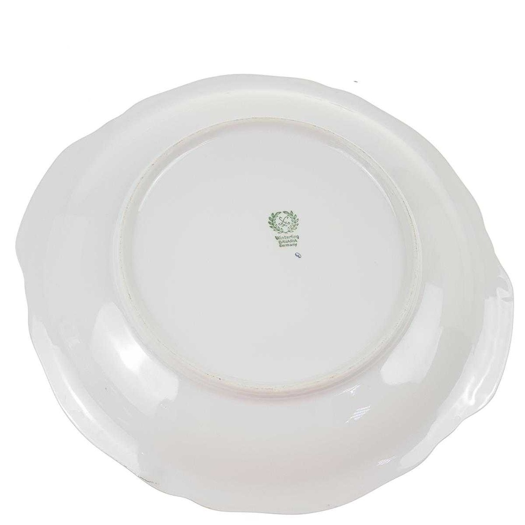 [458168989] Kuchenplatte mittelgroß Goldrand 30 cm Winterling Blumendekor Weiß gebraucht - gut Bild 3