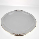 [458168989] Kuchenplatte mittelgroß Goldrand 30 cm Winterling Blumendekor Weiß gebraucht - gut Bild 4