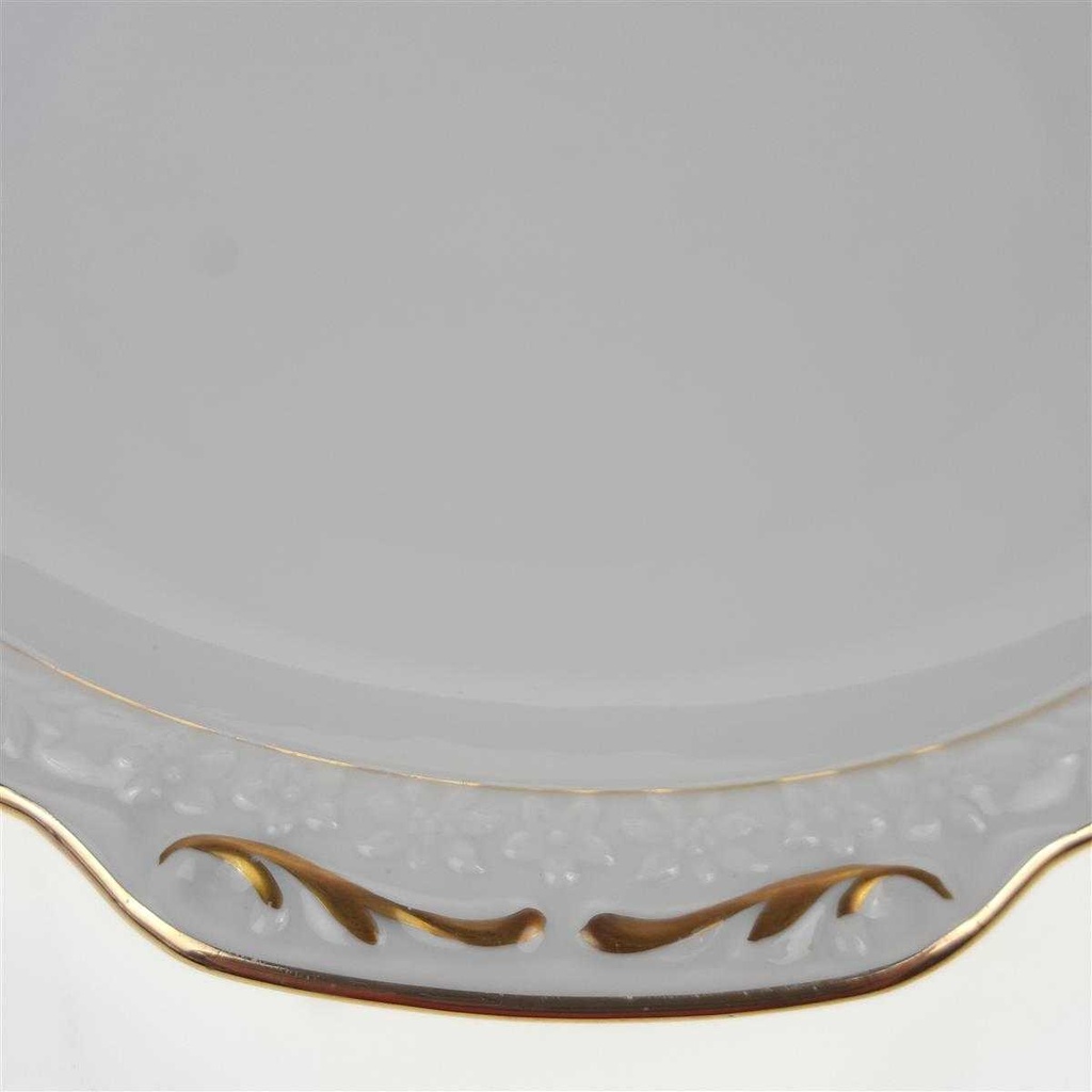 [458168989] Kuchenplatte mittelgroß Goldrand 30 cm Winterling Blumendekor Weiß gebraucht - gut Bild 5
