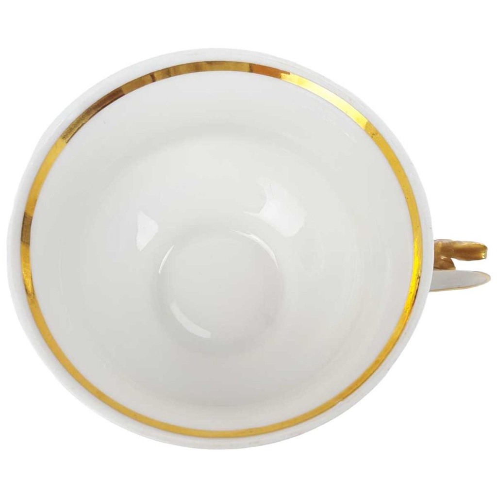 [458168998] Teetasse groß Goldrand 0,2 L Winterling Blumendekor Weiß gebraucht - gut Bild 2