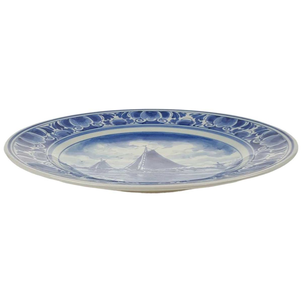 [458169002] Wandteller 27 cm Delfts Blauw Segelschiffe gebraucht - gut Bild 2