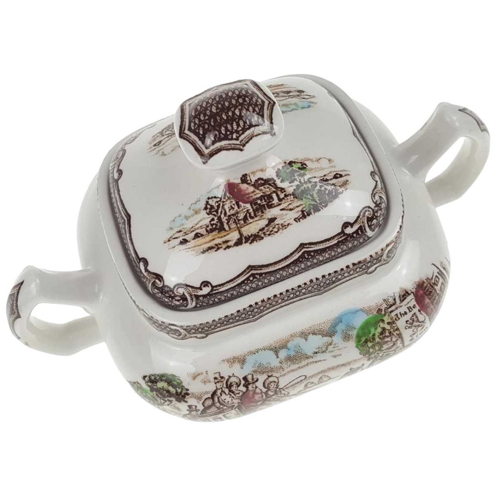 [458169003] Zuckerdose Wood & Sons England The Post House Bunt Historismus gebraucht - gut Bild 2