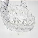 [458169011] Henkelkorb Glasschale auf 4 Füßchen 20,3 cm Blumendekor Transparent gebraucht - gut Bild 5