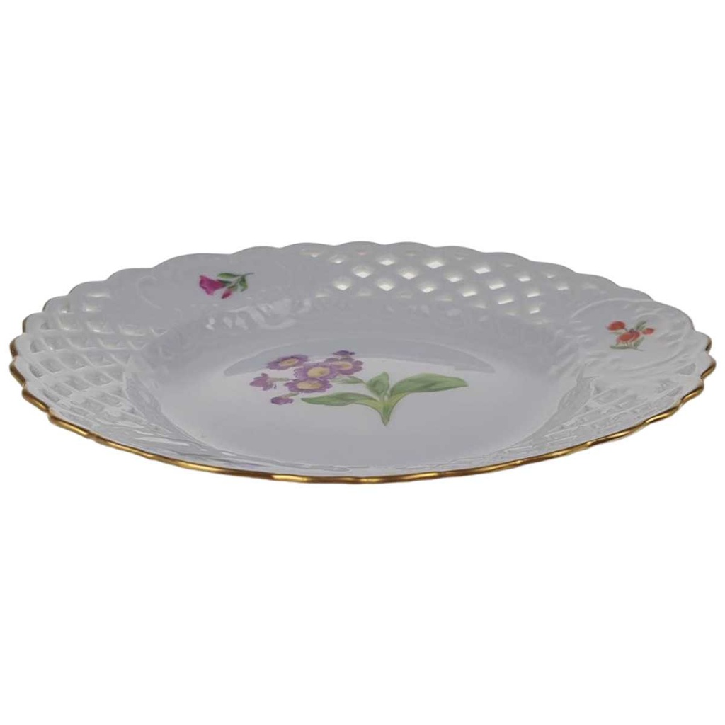 [458169012] Durchbruchteller Wandteller Durchbrucharbeit Meissen Blumen gebraucht - gut Bild 2
