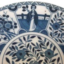 [458169014] Untertasse ohne Stempel 13 cm Japan China Geisha Blau Weiß gebraucht - gut Bild 3