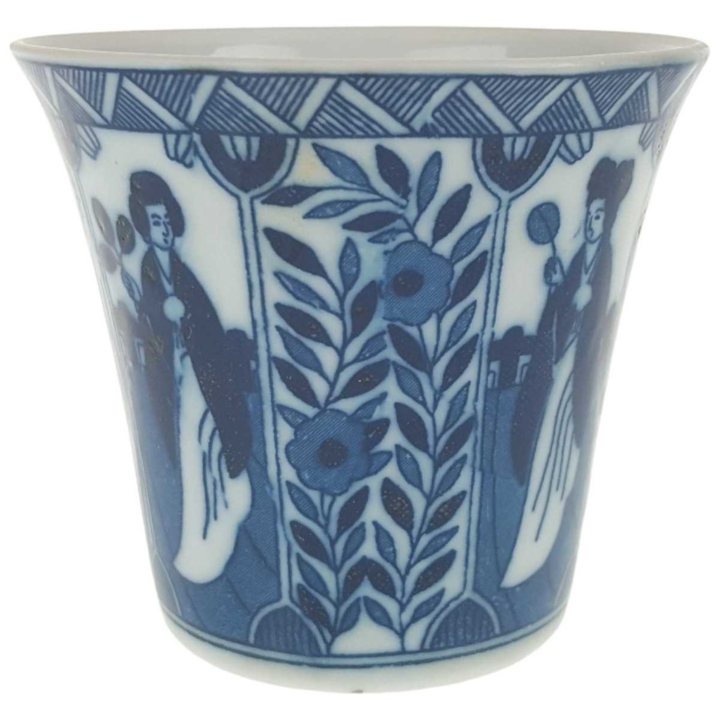 [458169015] Mokkatasse Espressotasse ohne Stempel Japan China Geisha Blau Weiß gebraucht - gut Bild 2