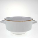 [458169017] Suppentasse Goldrand 6 cm Bareuther geriffelt Weiß gebraucht - sehr gut Bild 3