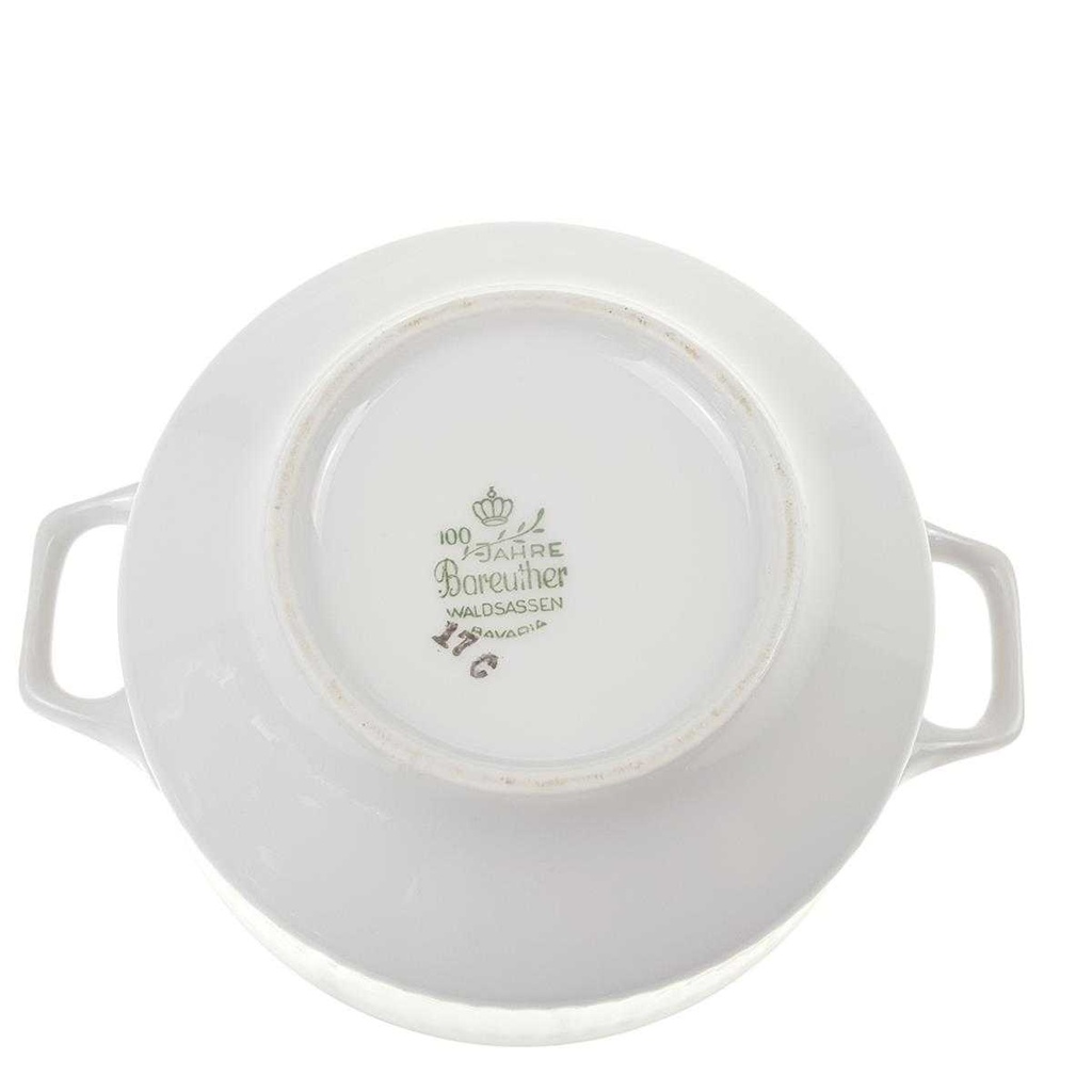 [458169017] Suppentasse Goldrand 6 cm Bareuther geriffelt Weiß gebraucht - sehr gut Bild 6