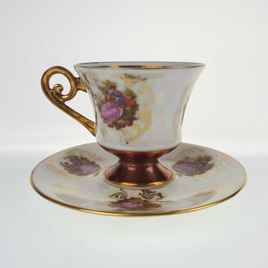 [458169019] Mokkatasse mit Untertasse 2tlg 10,8 cm Alka Kunst Gold Rokoko gebraucht - gut Bild 3
