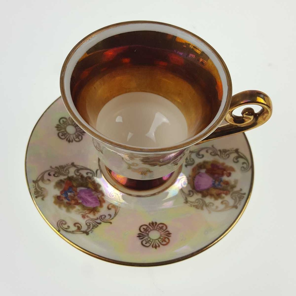 [458169019] Mokkatasse mit Untertasse 2tlg 10,8 cm Alka Kunst Gold Rokoko gebraucht - gut Bild 4