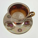 [458169019] Mokkatasse mit Untertasse 2tlg 10,8 cm Alka Kunst Gold Rokoko gebraucht - gut Bild 4