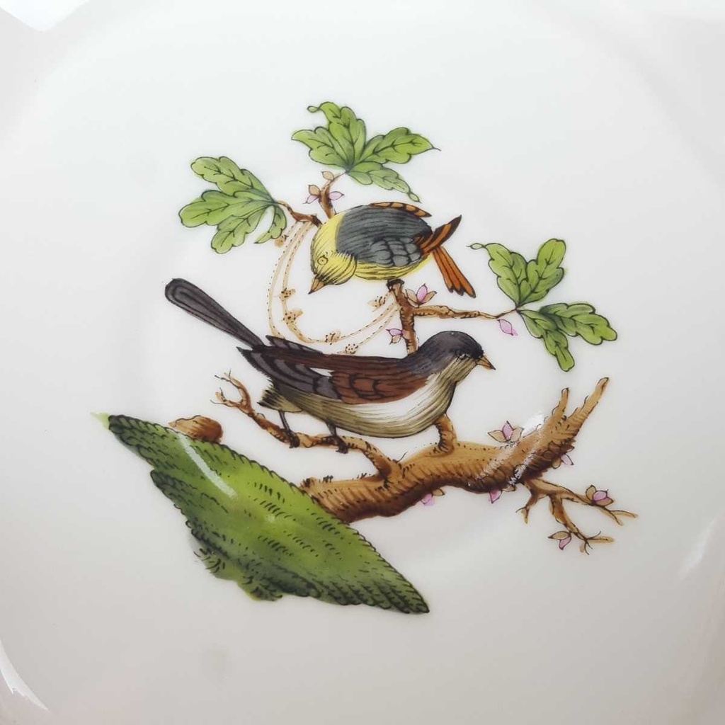[458169022] Schälchen klein Goldrand 14 cm Herend Ungarn Rothschild Vogeldekor gebraucht - gut Bild 3