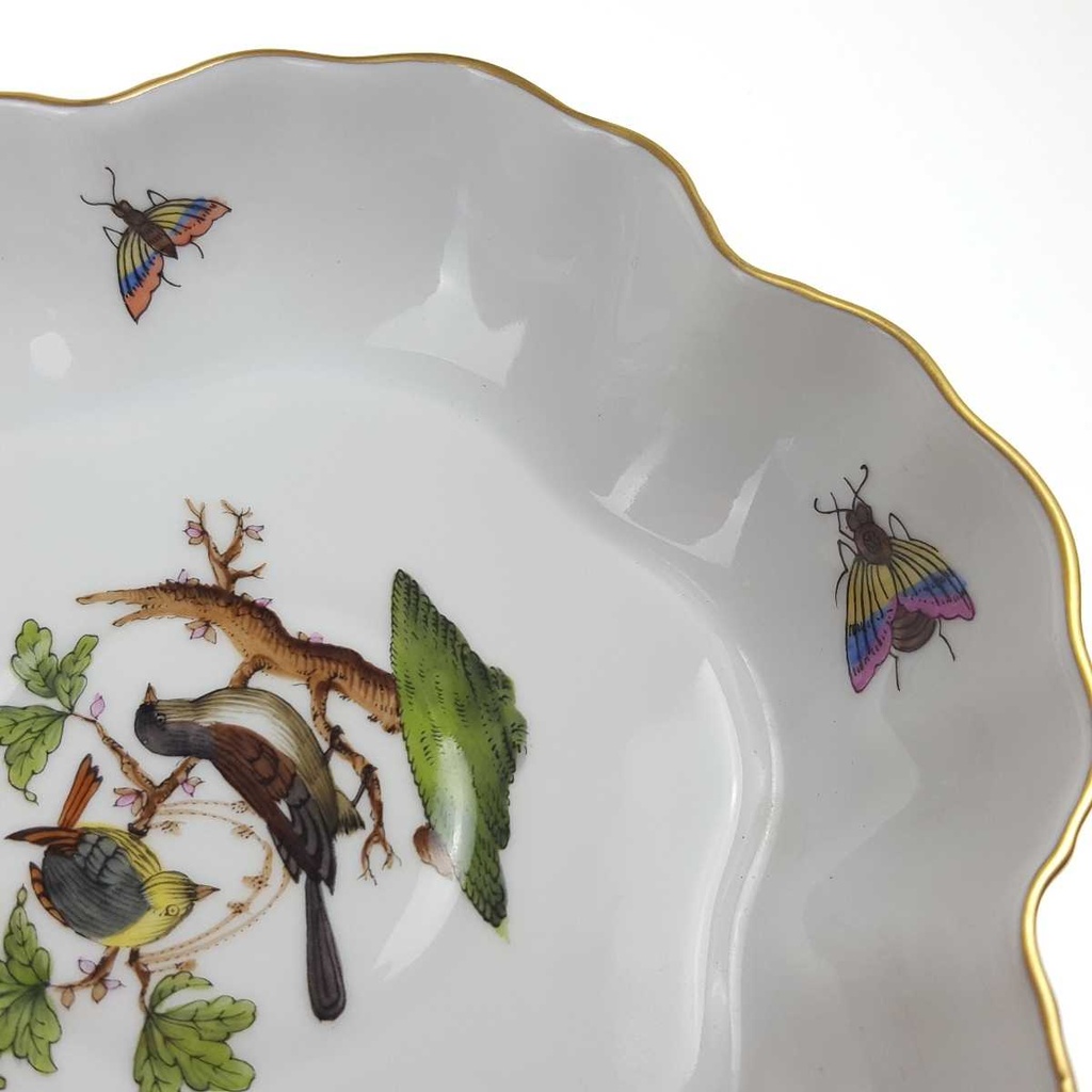 [458169022] Schälchen klein Goldrand 14 cm Herend Ungarn Rothschild Vogeldekor gebraucht - gut Bild 4