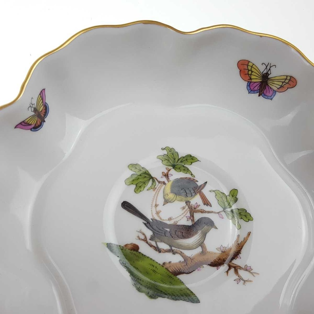 [458169022] Schälchen klein Goldrand 14 cm Herend Ungarn Rothschild Vogeldekor gebraucht - gut Bild 5