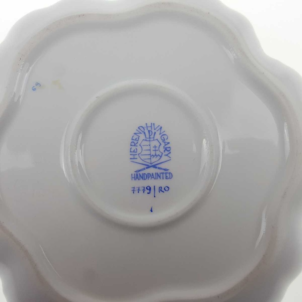[458169022] Schälchen klein Goldrand 14 cm Herend Ungarn Rothschild Vogeldekor gebraucht - gut Bild 6