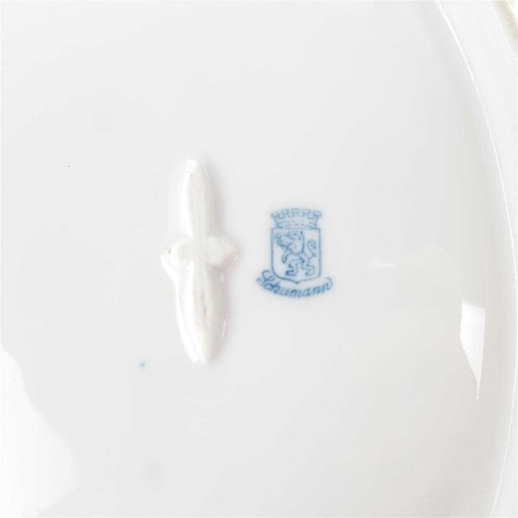 [458169067] Durchbruchschale mit Henkeln Durchbrucharbeit Schumann rosa Rose gebraucht - defekt Bild 5